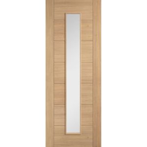 Carini Oak Long Light Clear Glazed Internal Door 