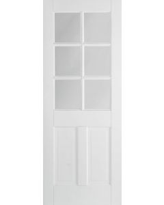 Canterbury 2P/6L Clear Glazed White Primed Internal Door