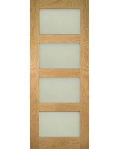 Coventry Oak 4 Panel Obscure Glazed Internal Door
