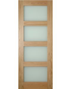 Coventry Oak 4 Panel Obscure Glazed Pre-Finished Internal Door