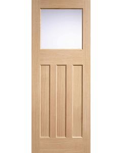 DX 30's Style Oak Frosted Glazed Internal Door LPD