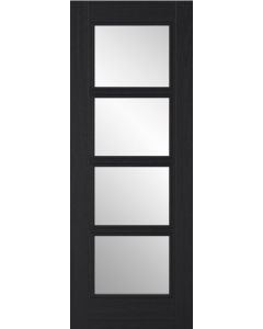 Vancouver Charcoal Black Clear Glazed Pre-Finished Internal Door
