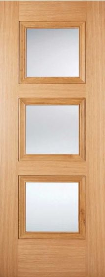 Amsterdam Oak Clear Glazed Pre-Finished Internal Door