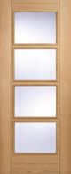 Vancouver Oak 4 Light Clear Glazed Prefinished Internal Fire Doors FD30 
